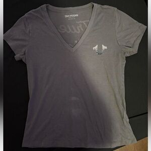 True Religion Gray Fitted Short Sleeve Tee